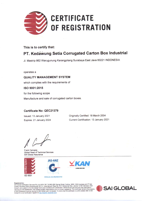 Certificate ISO 9001 2015